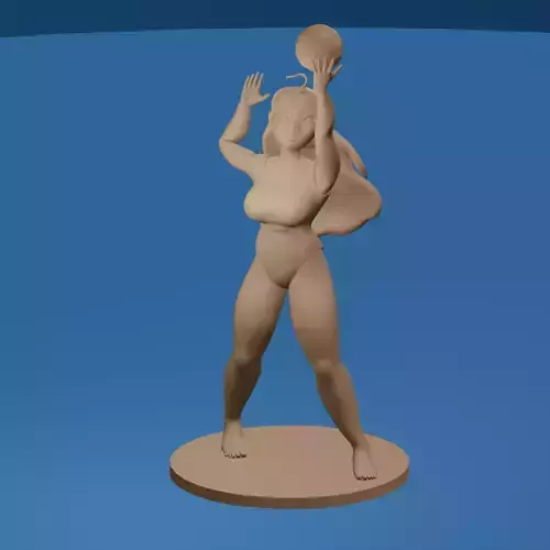 Toon girl volleyball figure in a bathing suit
