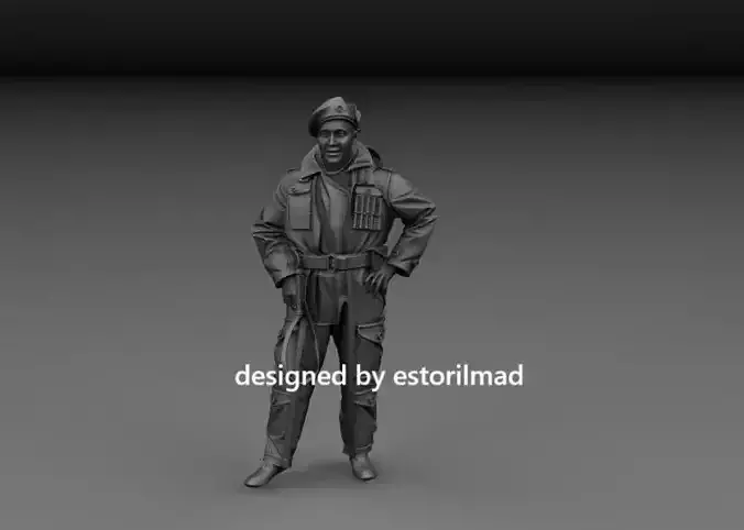 WW2 BRITISH TANK DRIVER EUROPE SHERMAN V1 3D print model