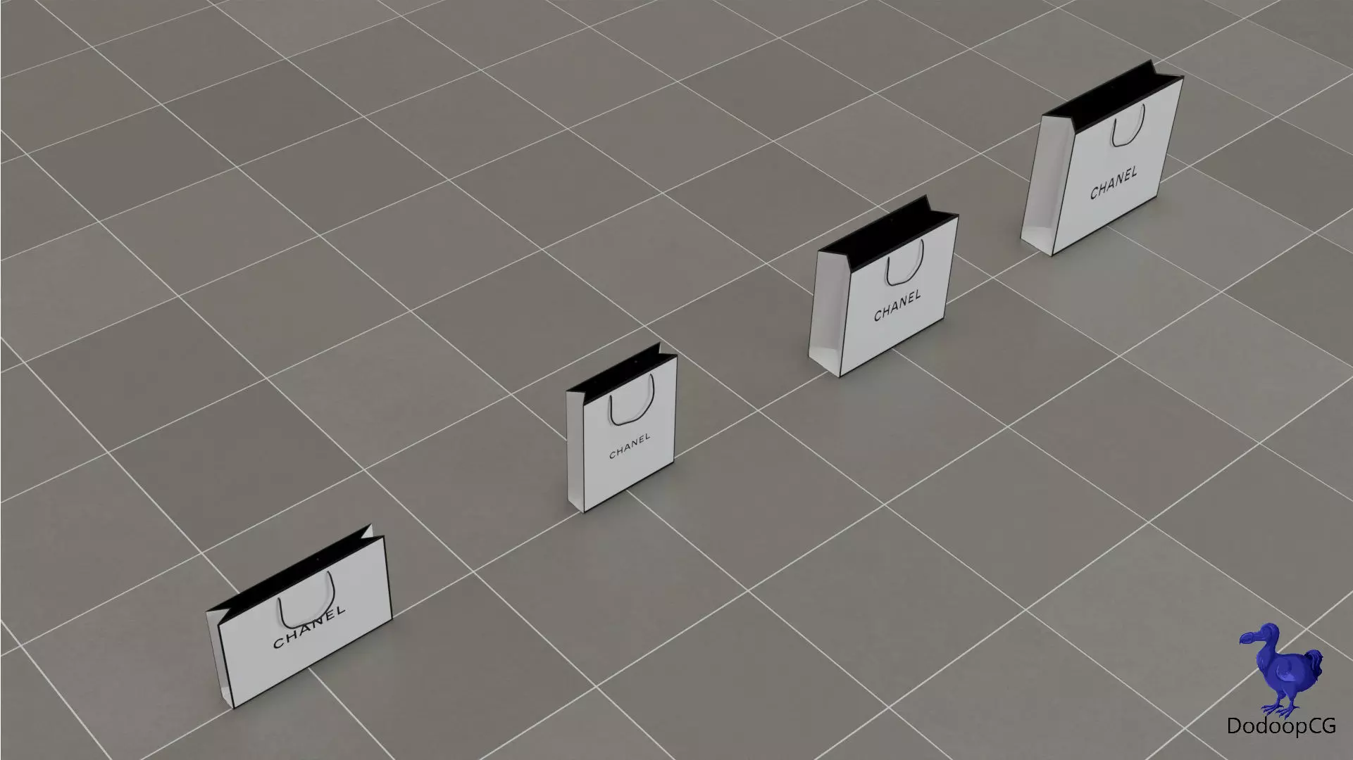 Chanel Shopping Bag - Luxury 3D Packaging Model Low-poly 3D model_4