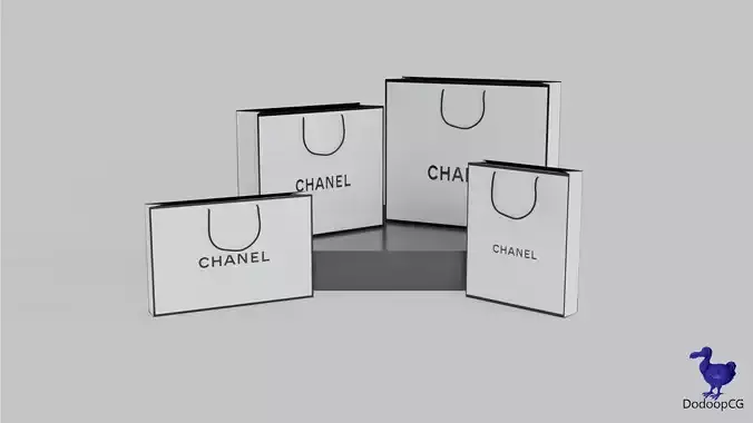 Chanel Shopping Bag - Luxury 3D Packaging Model Low-poly 3D model Chanel Shopping Bag - Luxury 3D Packaging Model Low-poly 3D model