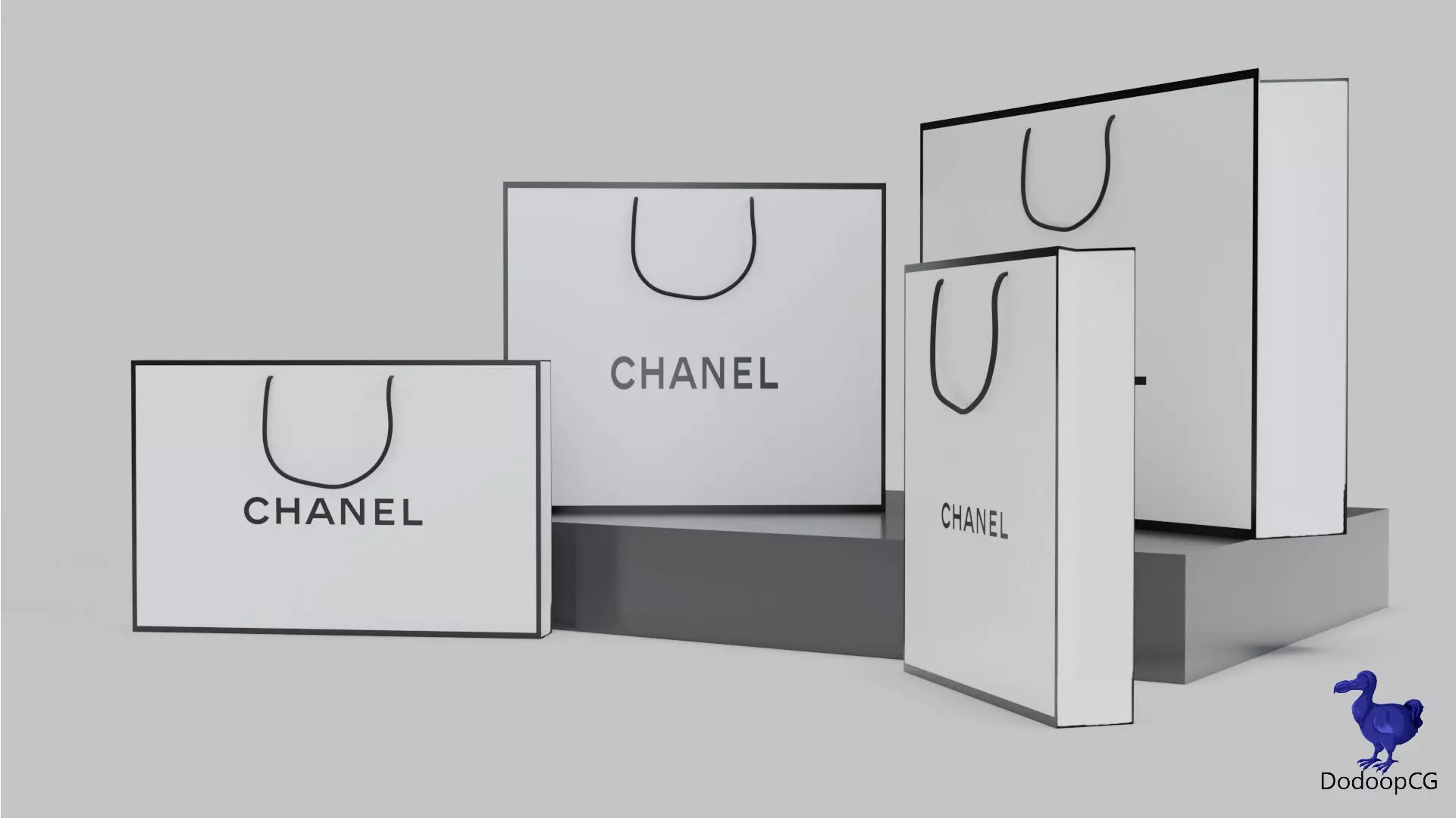 Chanel Shopping Bag - Luxury 3D Packaging Model Low-poly 3D model_2