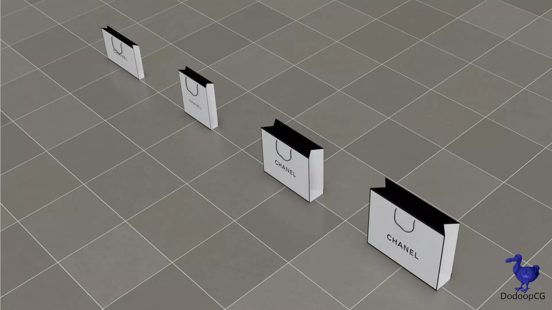 Chanel Shopping Bag - Luxury 3D Packaging Model Low-poly 3D model_6