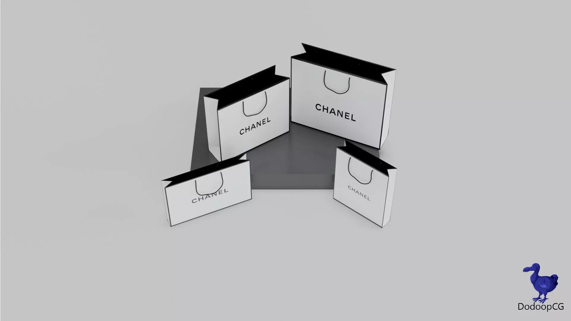 Chanel Shopping Bag - Luxury 3D Packaging Model Low-poly 3D model_3