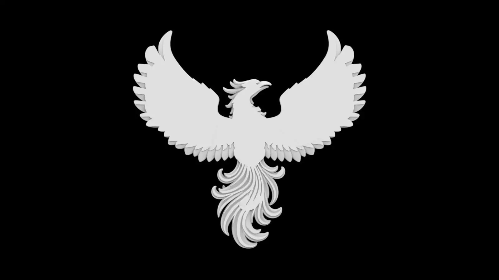 Phoenix Emblem Relief - version flat back 3D print model_3