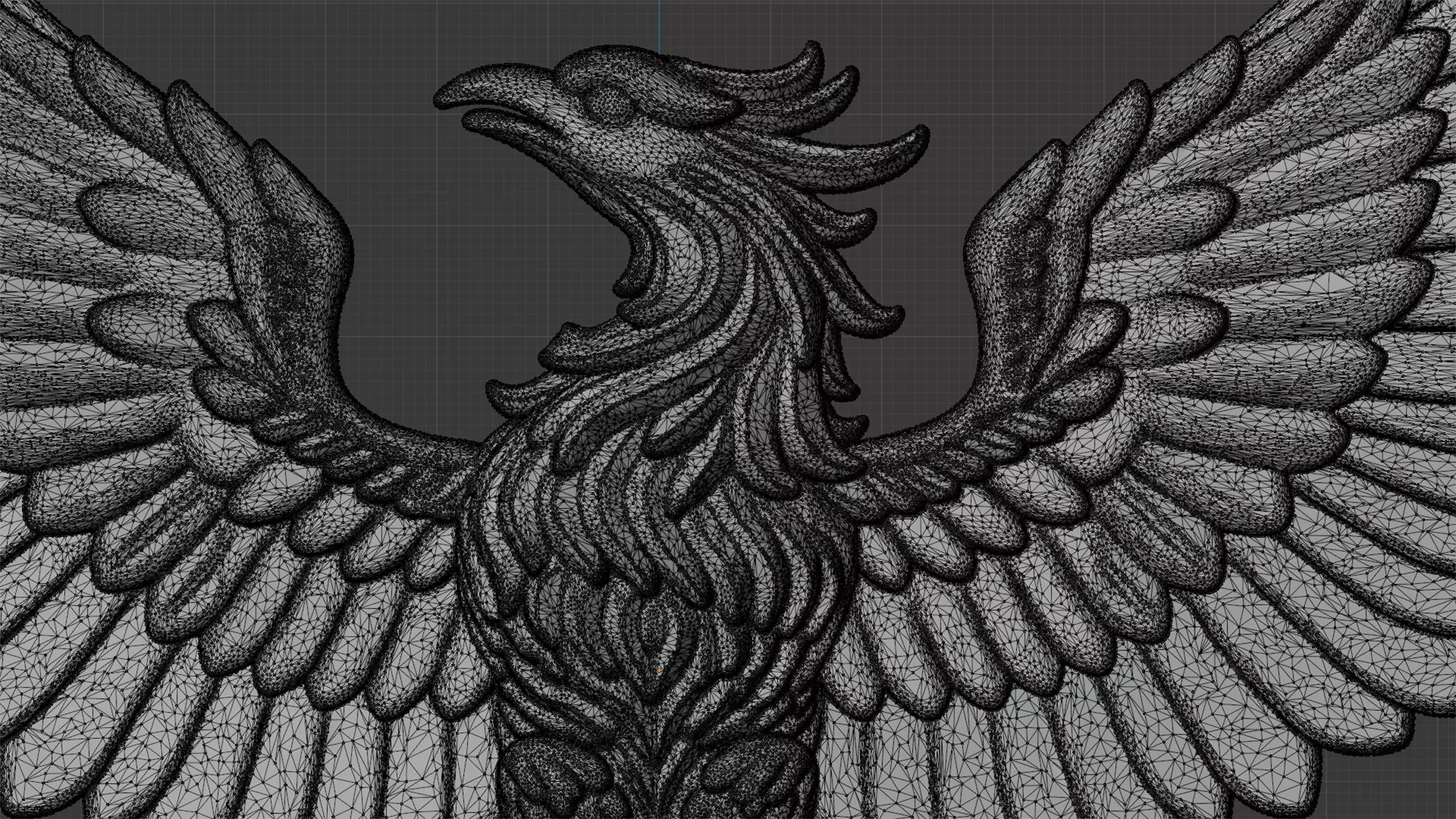 Phoenix Emblem Relief - version flat back 3D print model_5