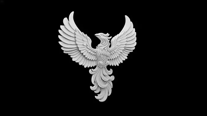Phoenix Emblem Relief - version flat back