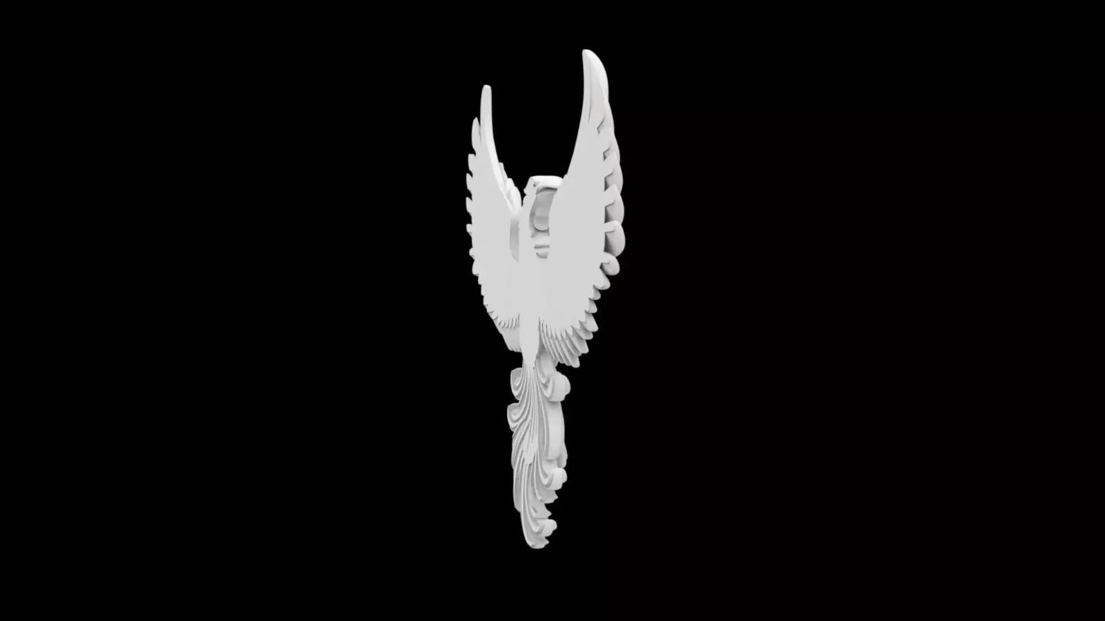 Phoenix Emblem Relief - version flat back 3D print model_4