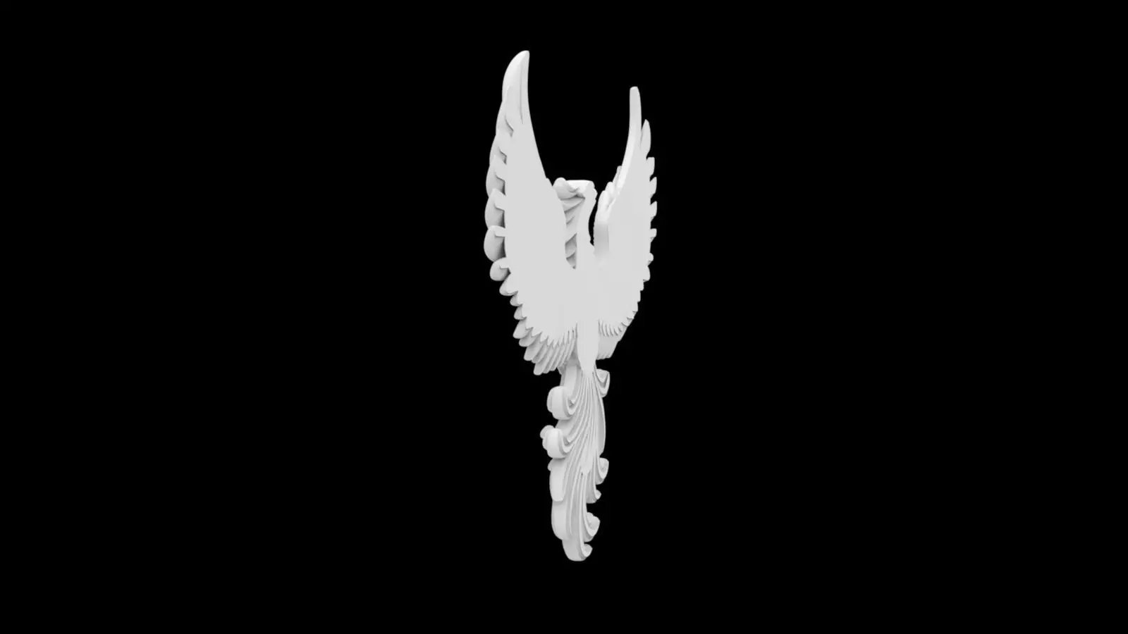 Phoenix Emblem Relief - version flat back 3D print model_2