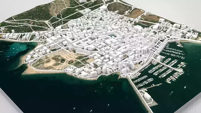 Cityscape Sant Antoni de Portmany Ibiza Balearic Islands Spain