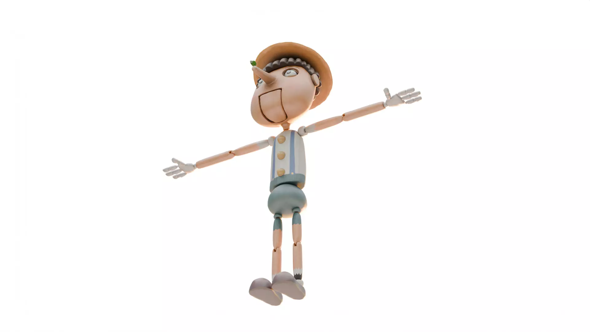 Pinocchio Low-poly 3D model_7