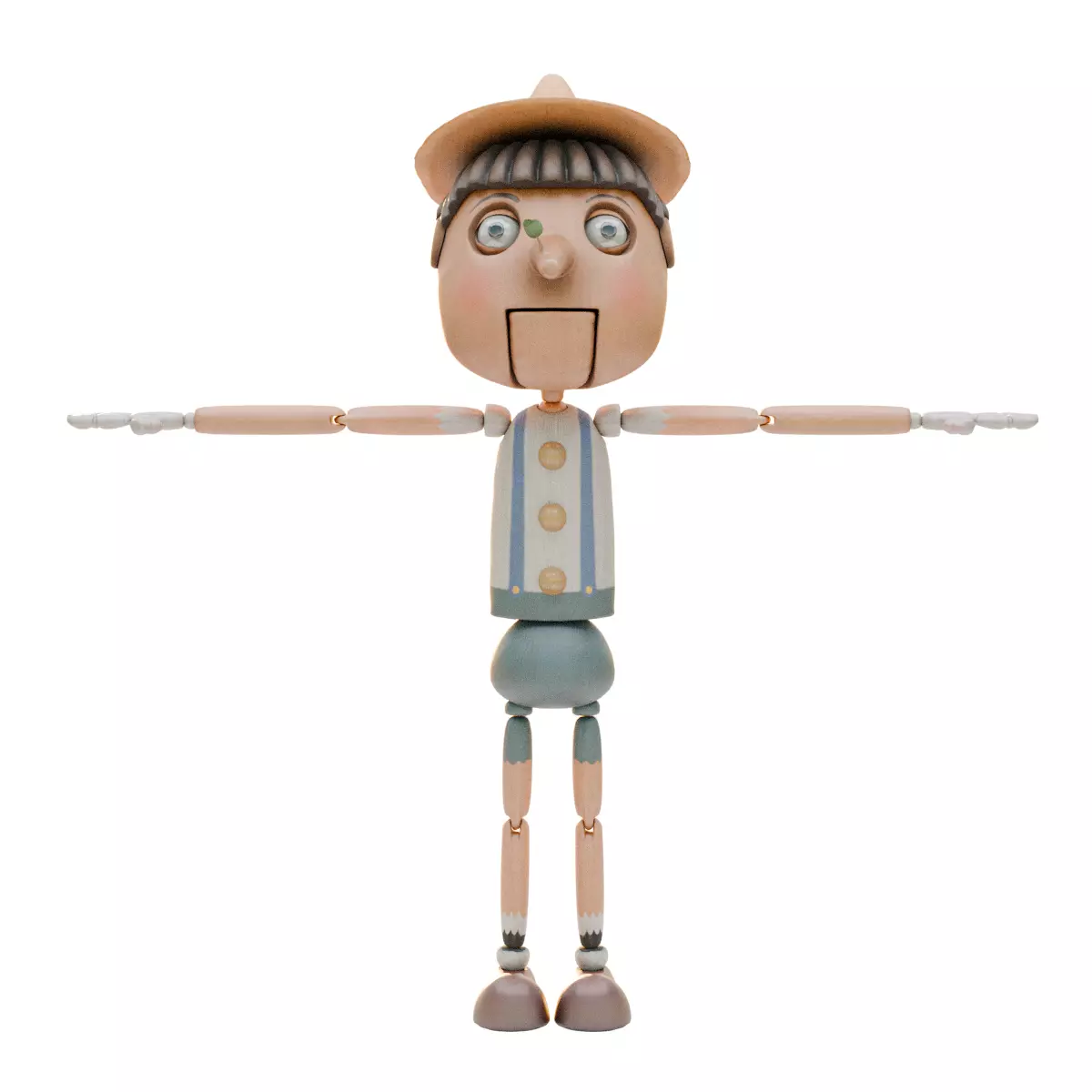 Pinocchio Low-poly 3D model_1
