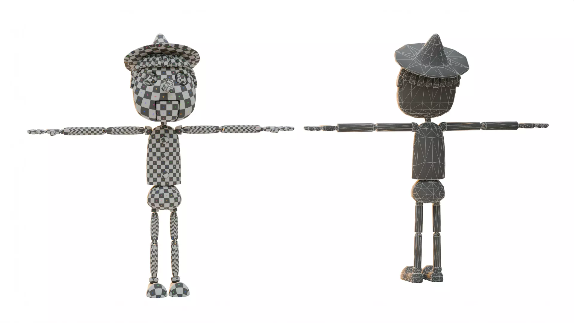 Pinocchio Low-poly 3D model_9