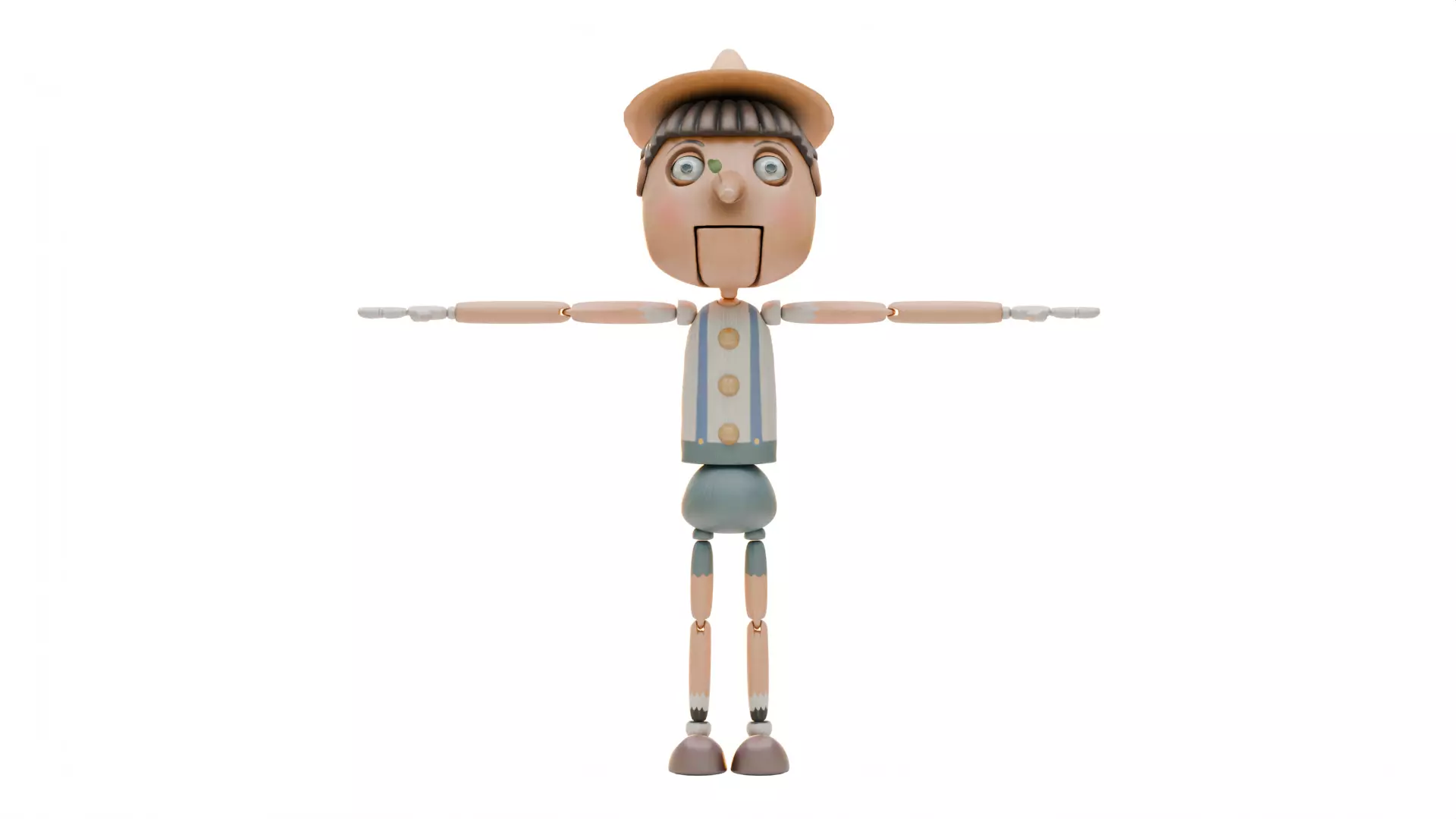 Pinocchio Low-poly 3D model_3