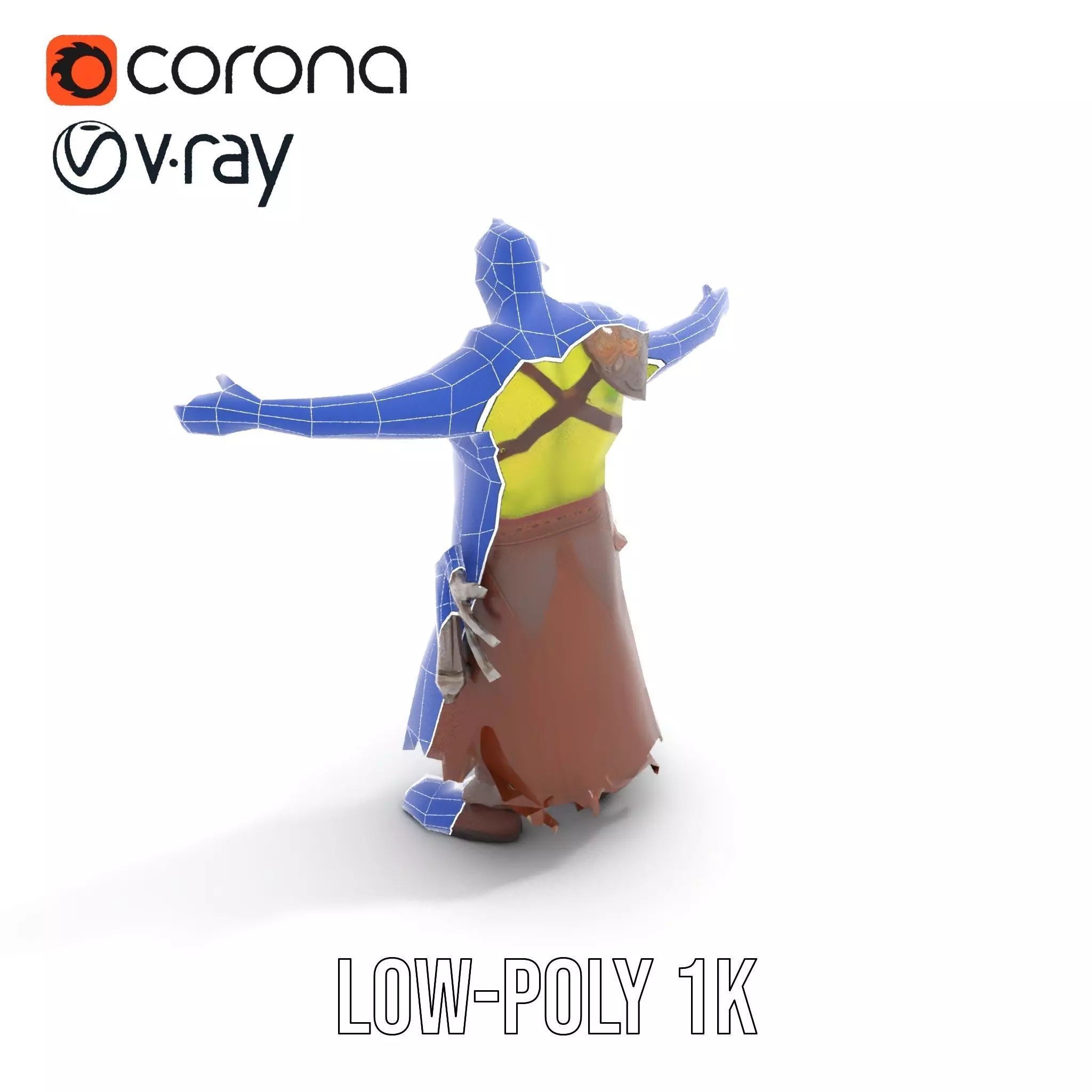 Green Orc Warrior Model Pack with Armor and Accessories Low-poly 3D model_8