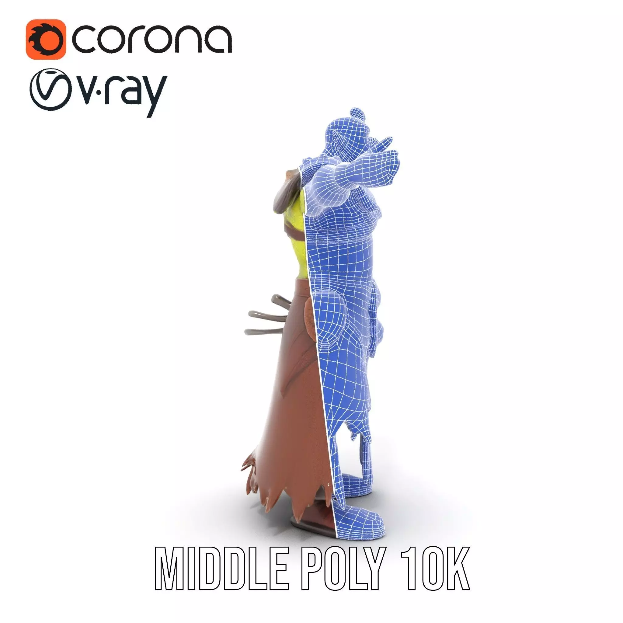 Green Orc Warrior Model Pack with Armor and Accessories Low-poly 3D model_28