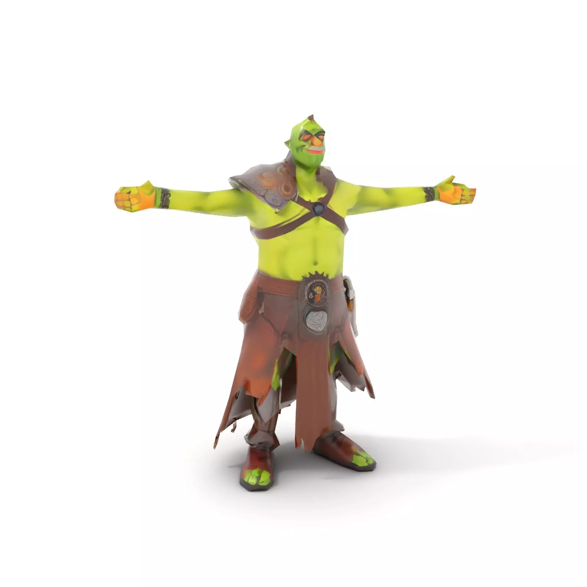 Green Orc Warrior Model Pack with Armor and Accessories Low-poly 3D model_20