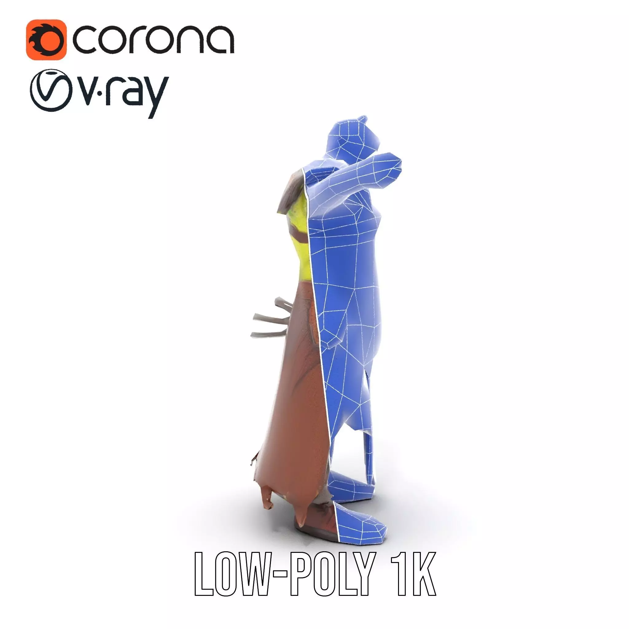 Green Orc Warrior Model Pack with Armor and Accessories Low-poly 3D model_31