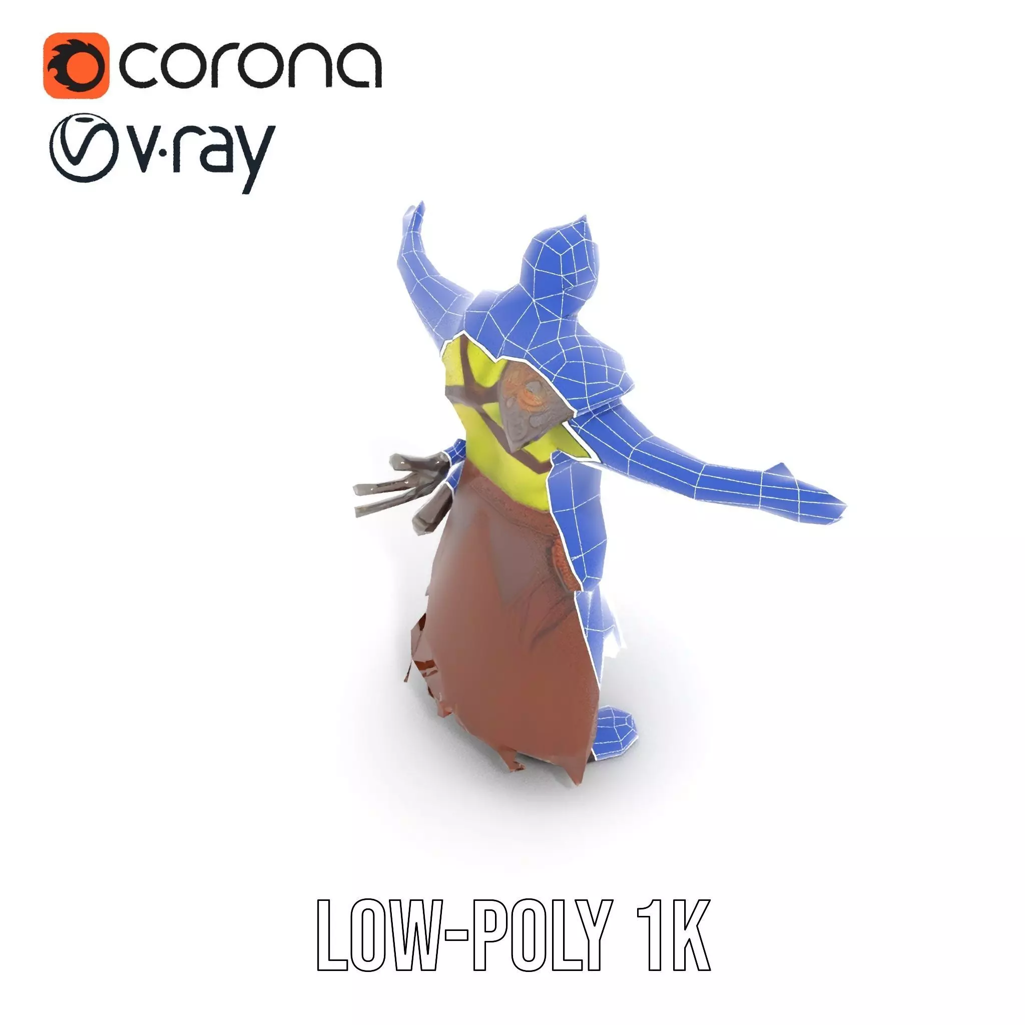 Green Orc Warrior Model Pack with Armor and Accessories Low-poly 3D model_15