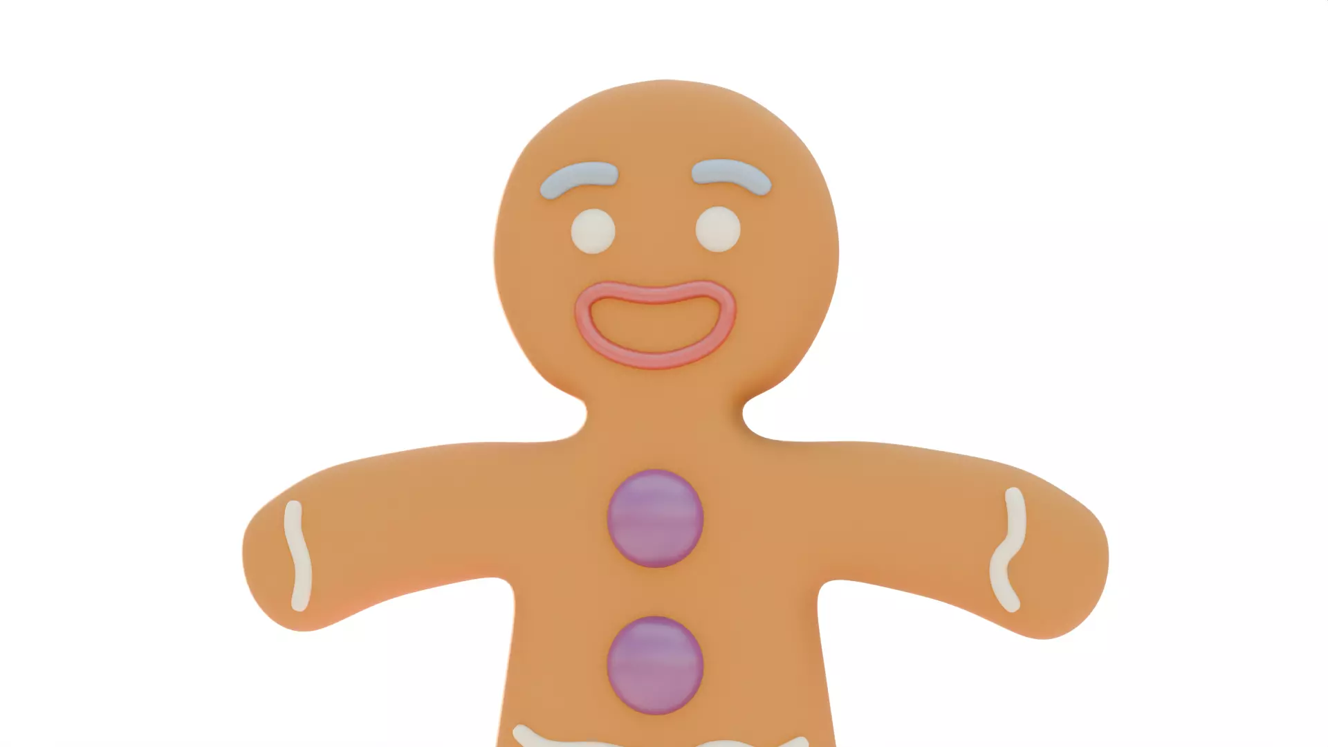 Gingerbread Man Low-poly 3D model