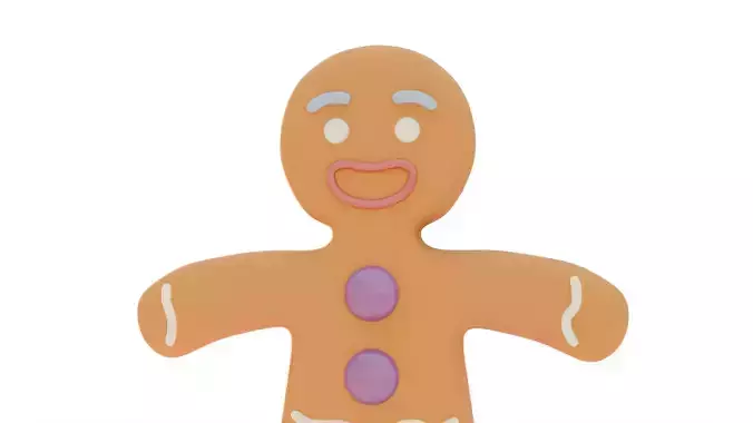 Gingerbread Man Low-poly 3D model