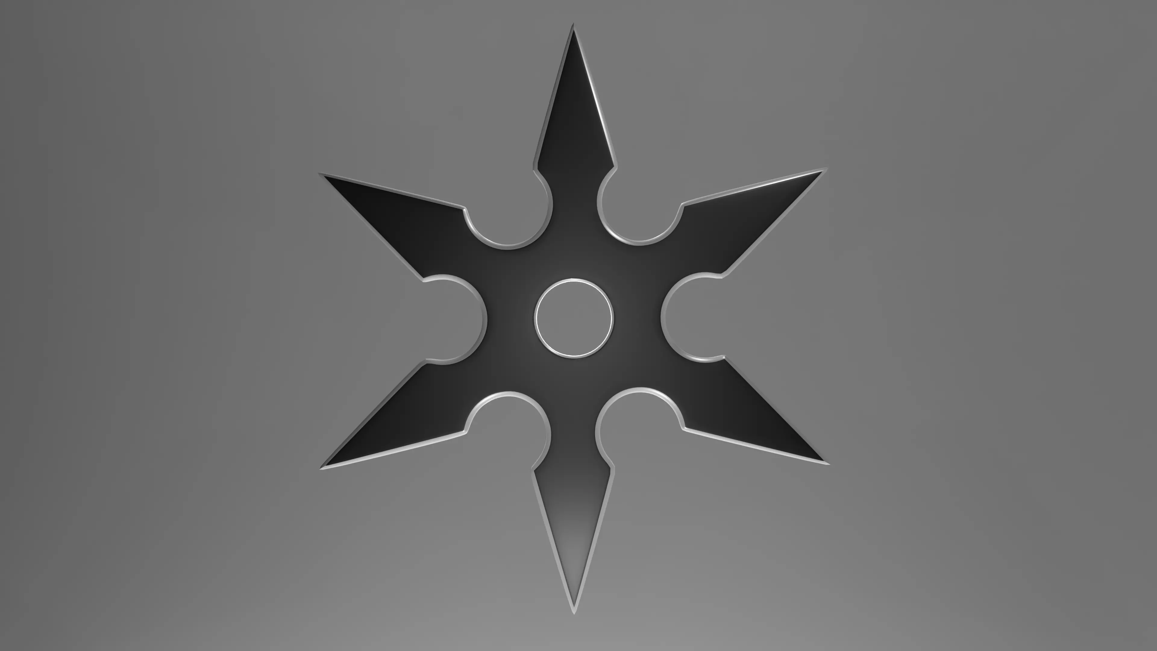 Shuriken ninja star 3 model Low-poly 3D model_1