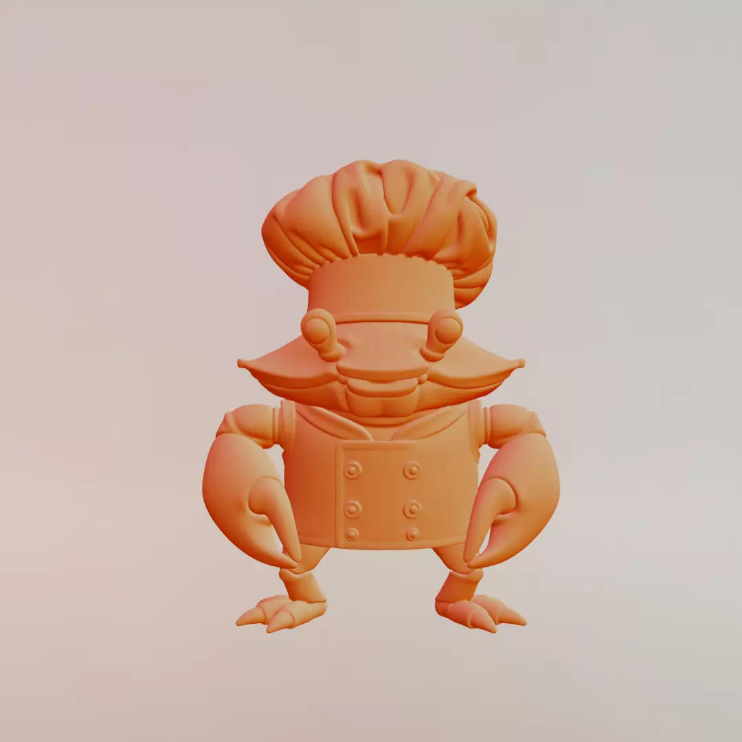 Chef Crabracadabra Italian brainrot Printable 3D print model_1