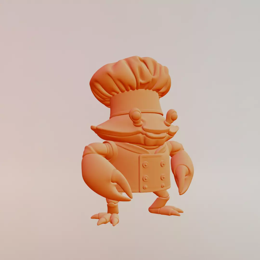 Chef Crabracadabra Italian brainrot Printable 3D print model_12