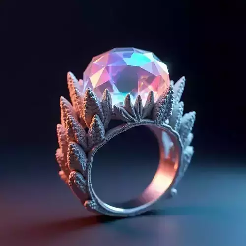 Crystal Laurel Wreath Ring - Regal Fantasy Jewelry