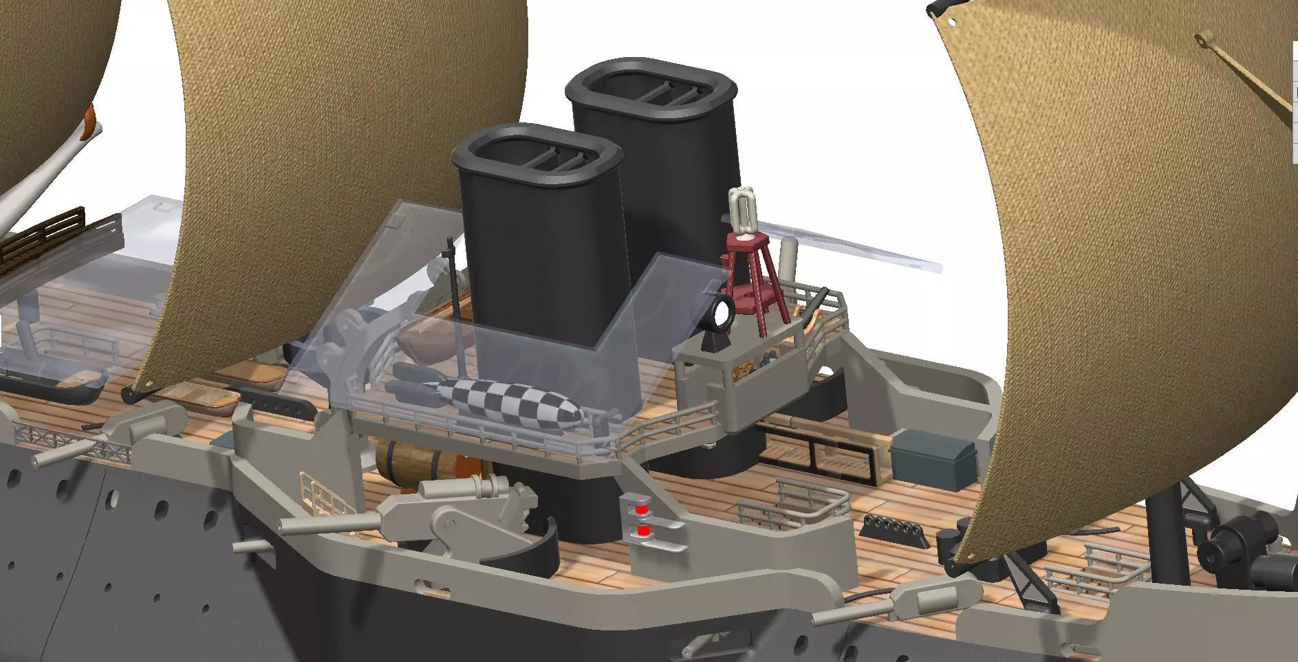 French warships 3D print model_11