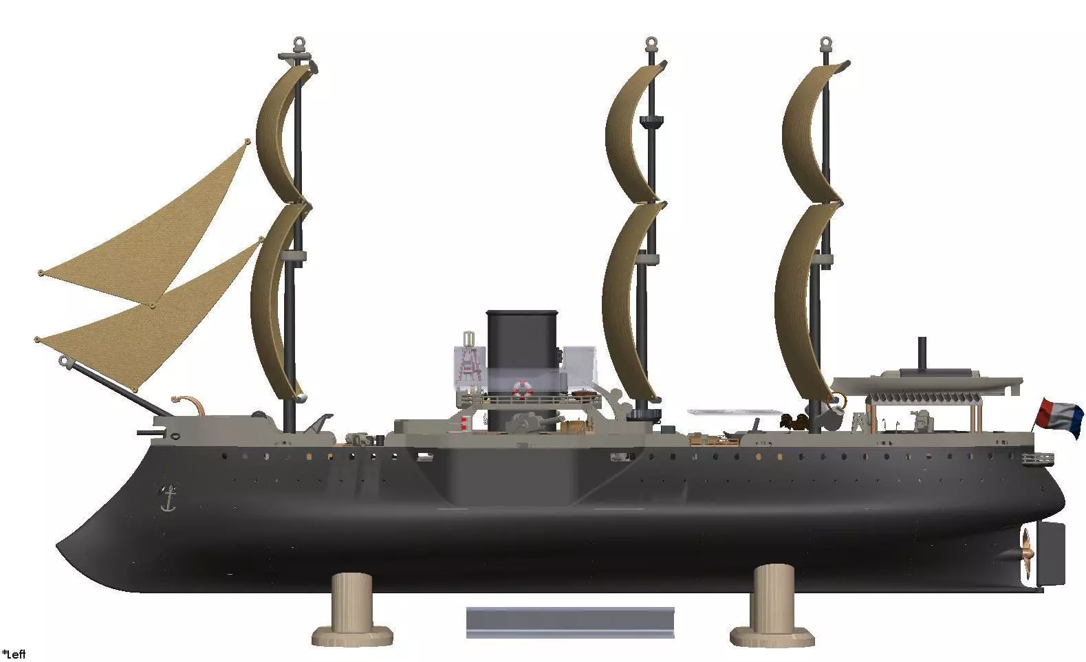 French warships 3D print model_4