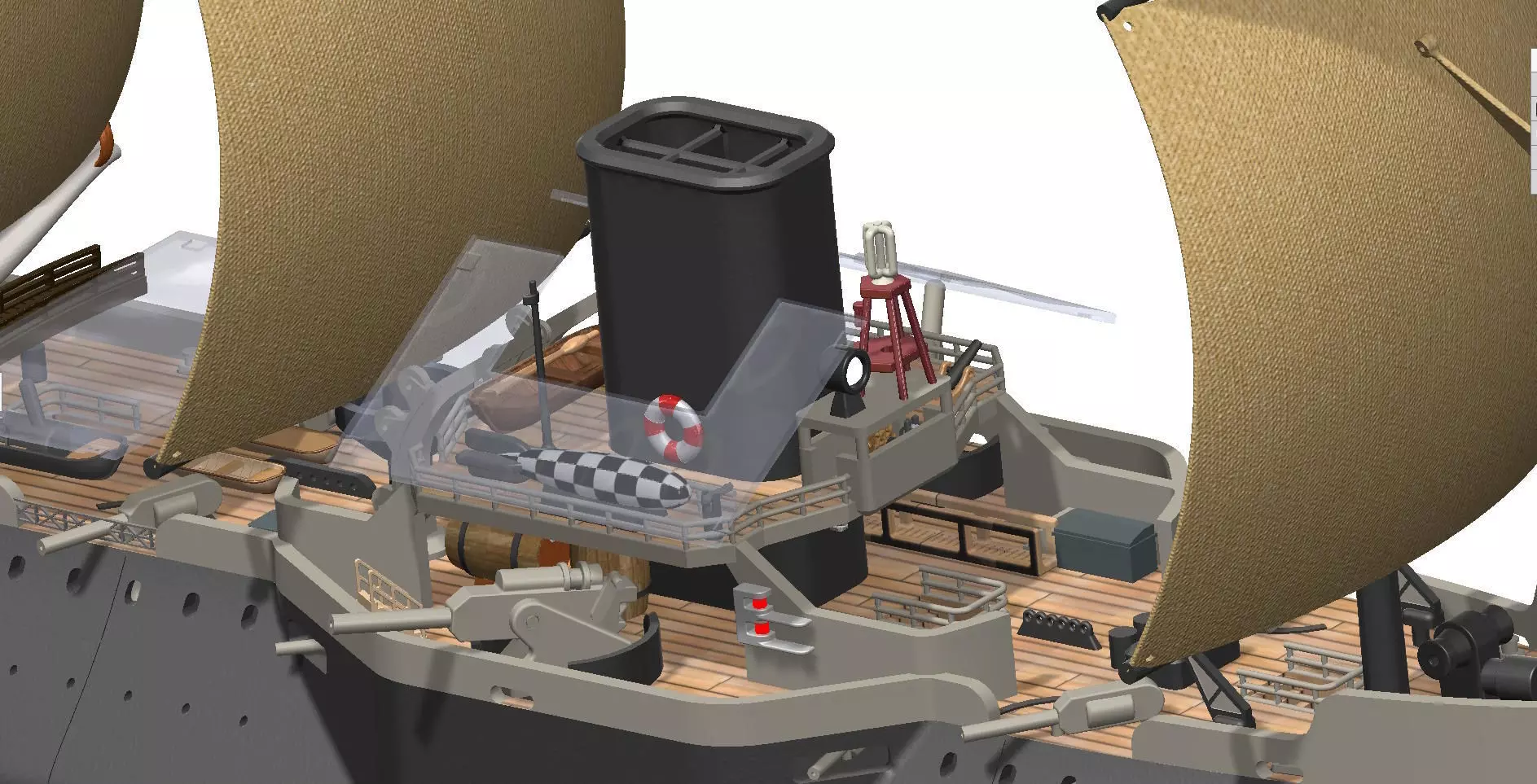 French warships 3D print model_12