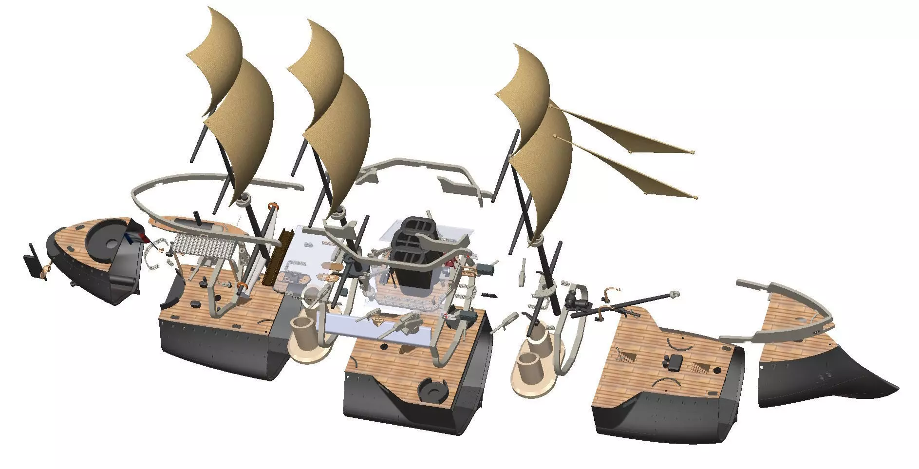 French warships 3D print model_19