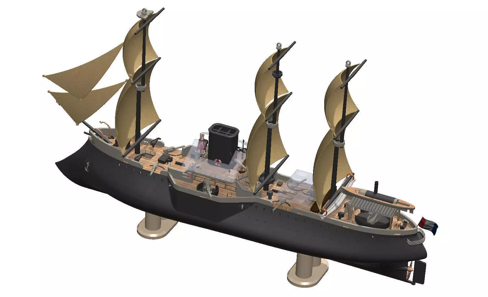 French warships 3D print model_3