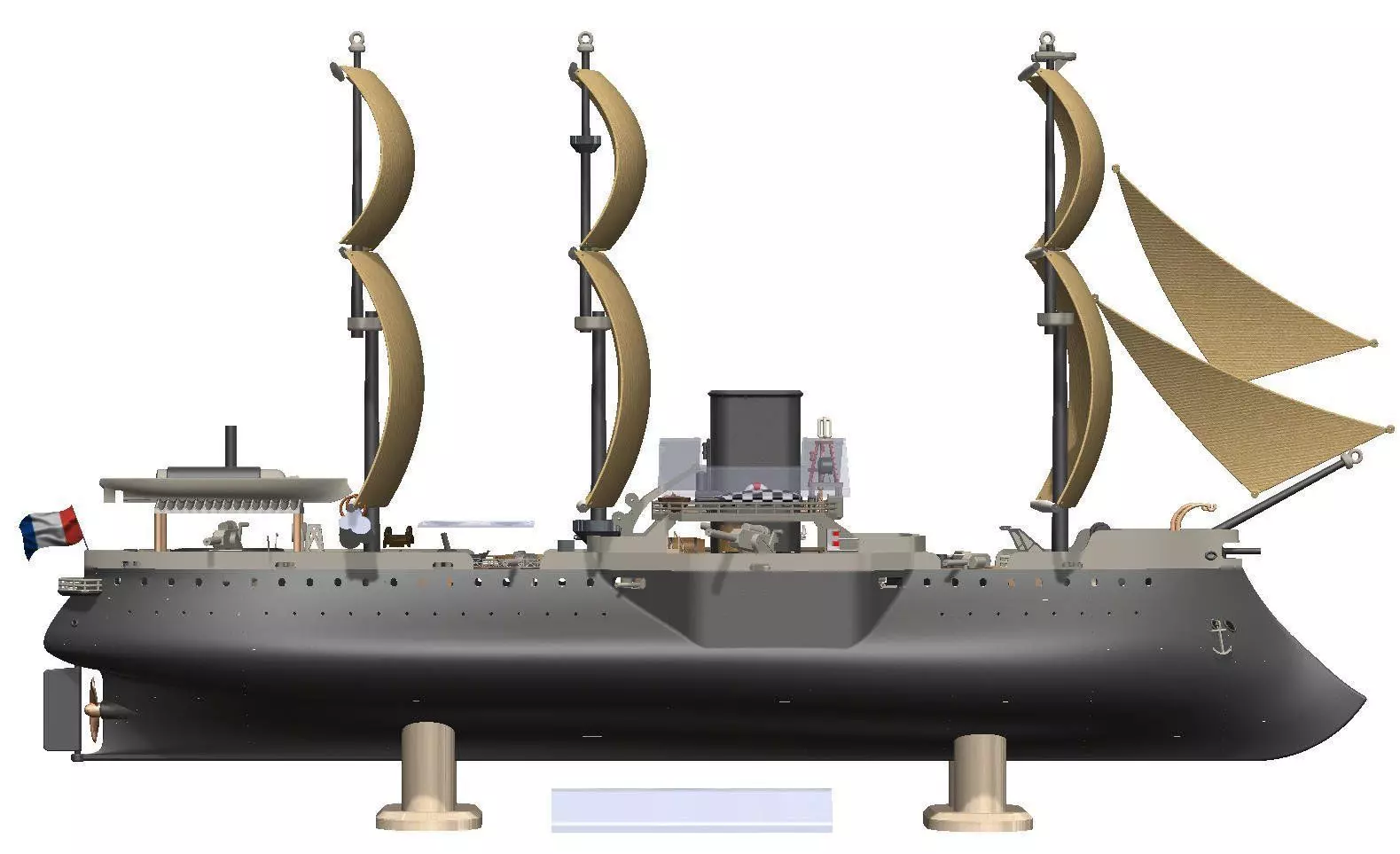 French warships 3D print model_2