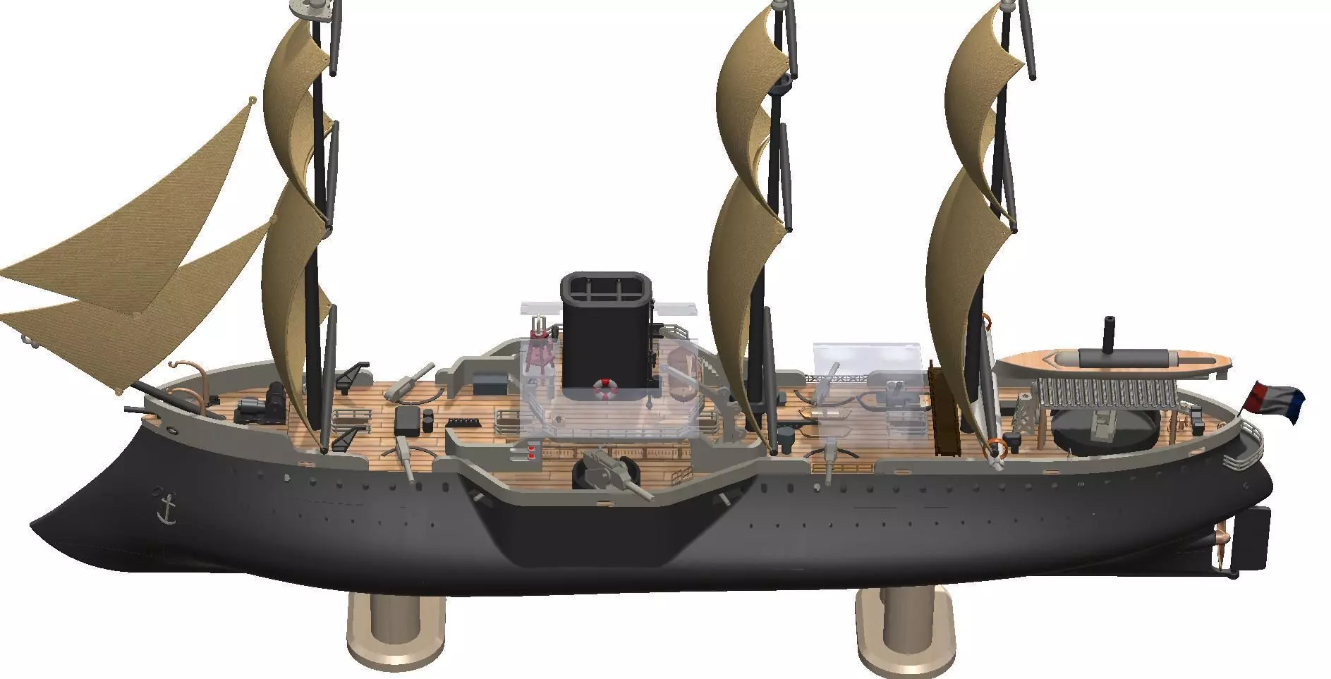 French warships 3D print model_7