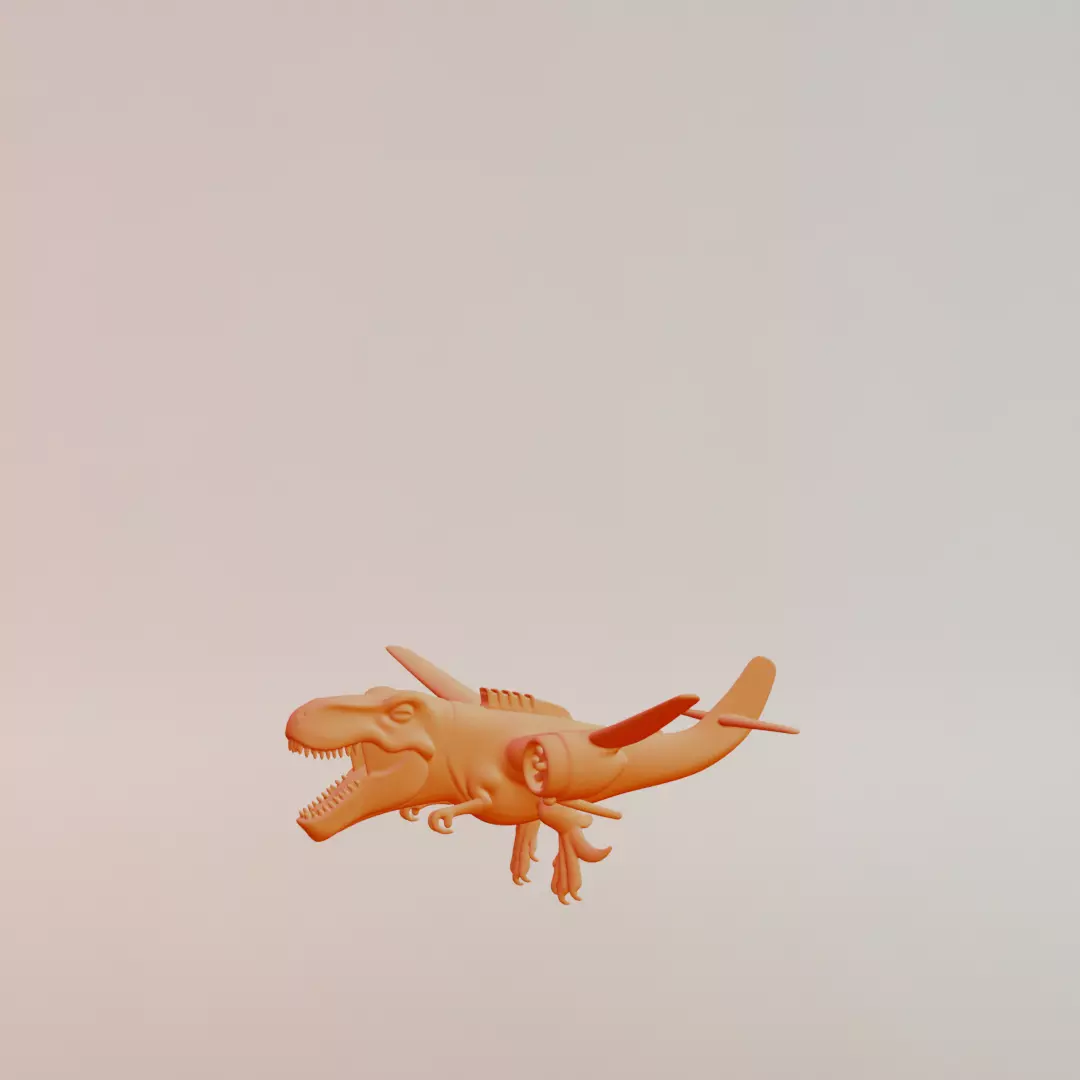 Nuclearo Dinossauro Italian brainrot Printable 3D print model_3