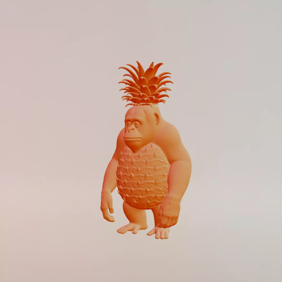 Orangutini Ananassini Italian brainrot Printable 3D print model_2
