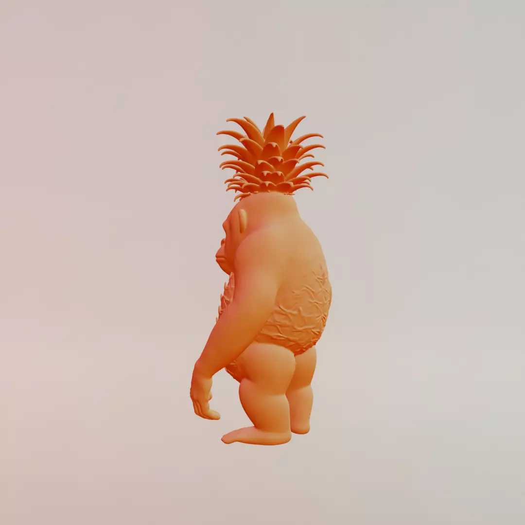 Orangutini Ananassini Italian brainrot Printable 3D print model_5