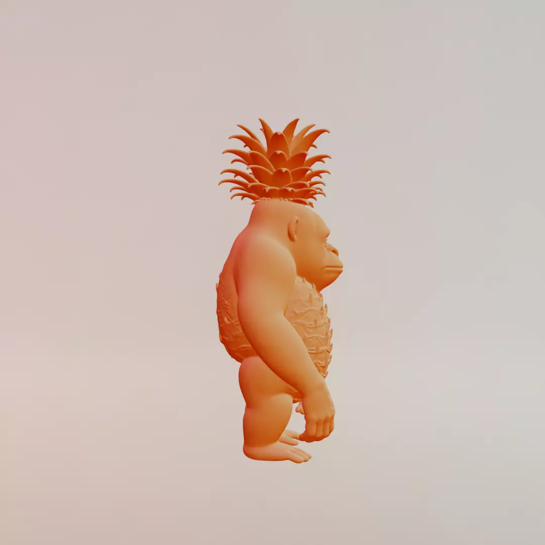 Orangutini Ananassini Italian brainrot Printable 3D print model_10