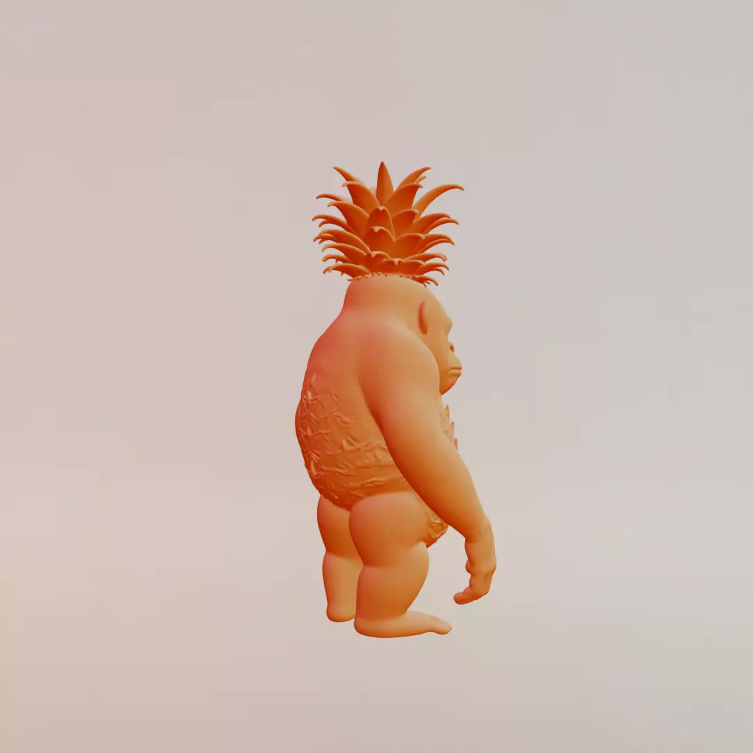 Orangutini Ananassini Italian brainrot Printable 3D print model_9