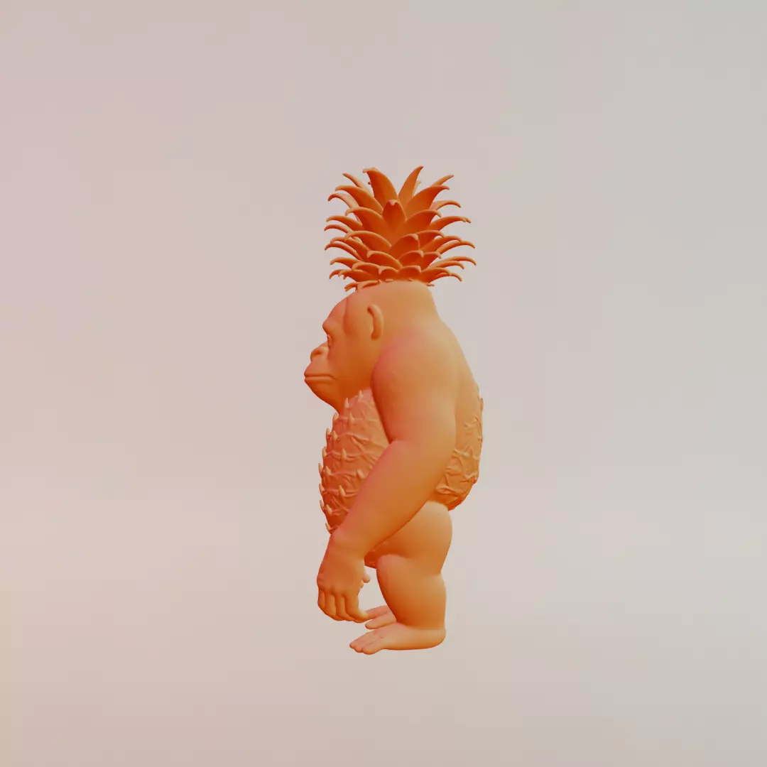 Orangutini Ananassini Italian brainrot Printable 3D print model_4