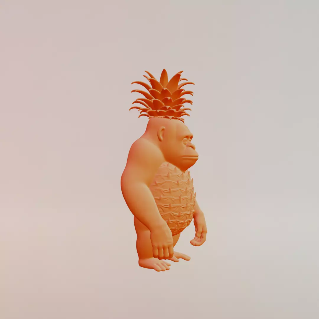 Orangutini Ananassini Italian brainrot Printable 3D print model_11