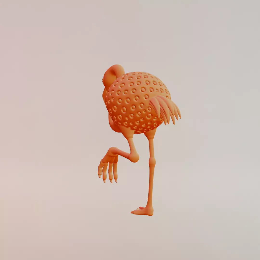 Strawberelli Flamingelli Italian brainrot Printable 3D print model_3