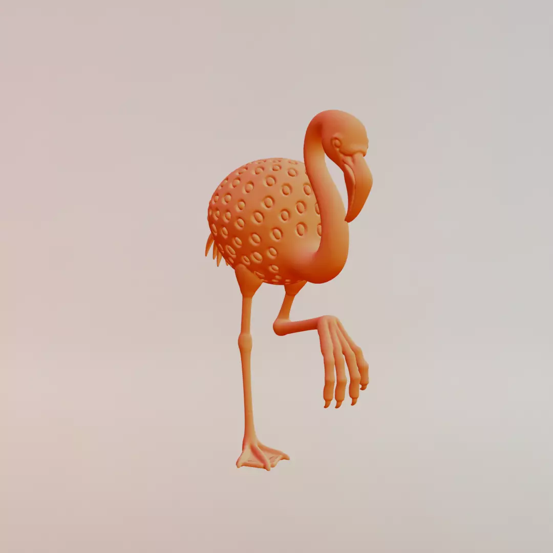 Strawberelli Flamingelli Italian brainrot Printable 3D print model_9