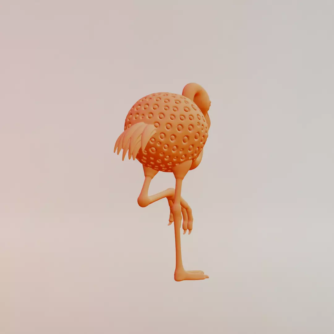 Strawberelli Flamingelli Italian brainrot Printable 3D print model_5