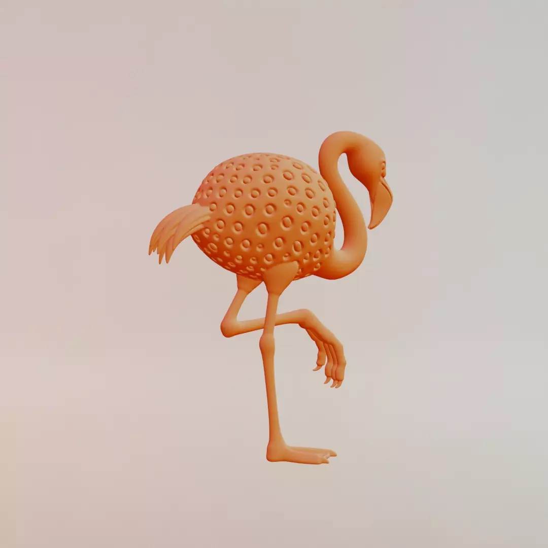 Strawberelli Flamingelli Italian brainrot Printable 3D print model_6