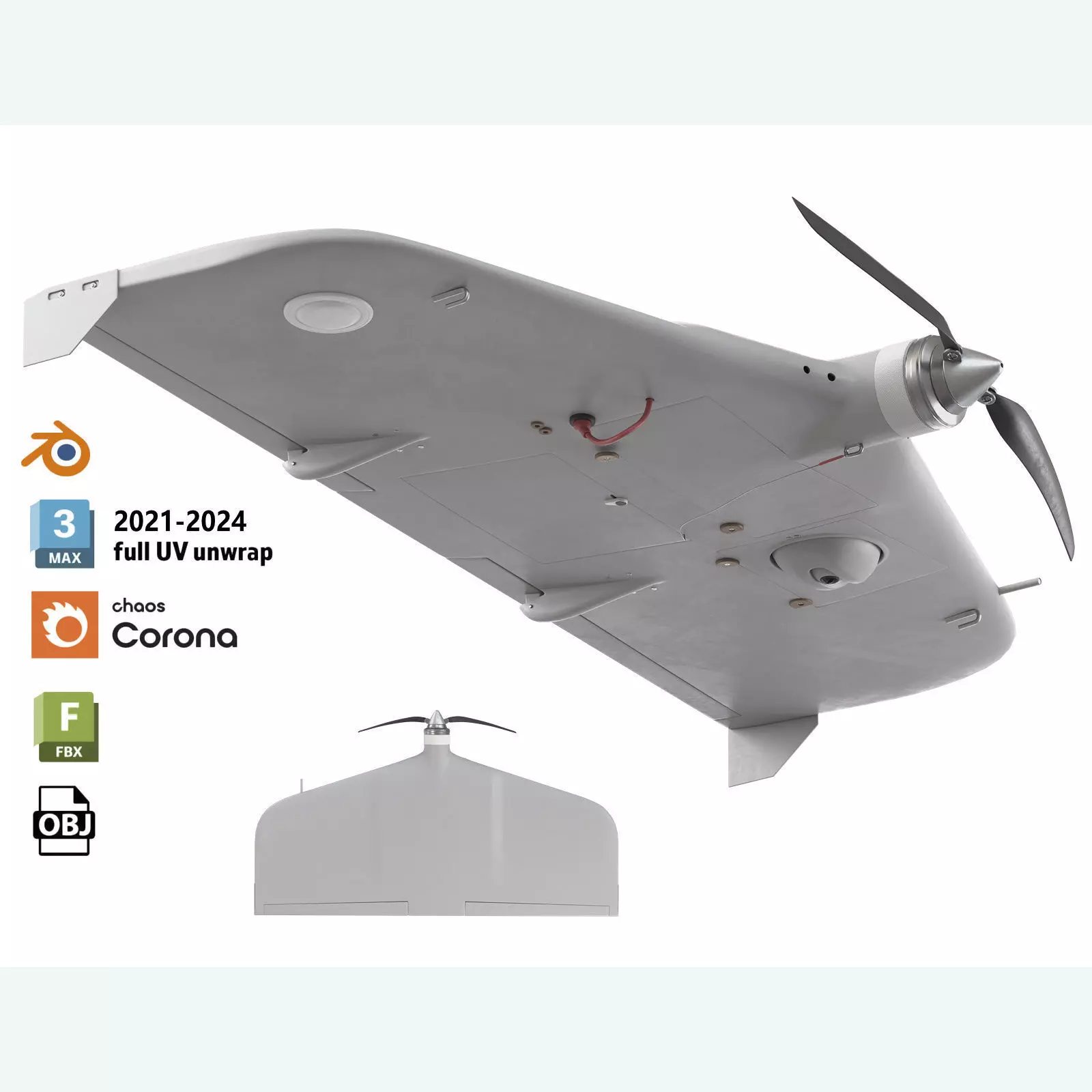 Drone UAV system Granat-1 3D model_0
