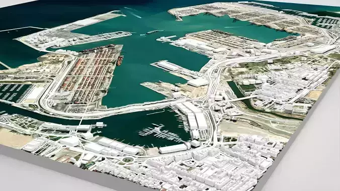 The Port of Valencia Spain 3D model 2