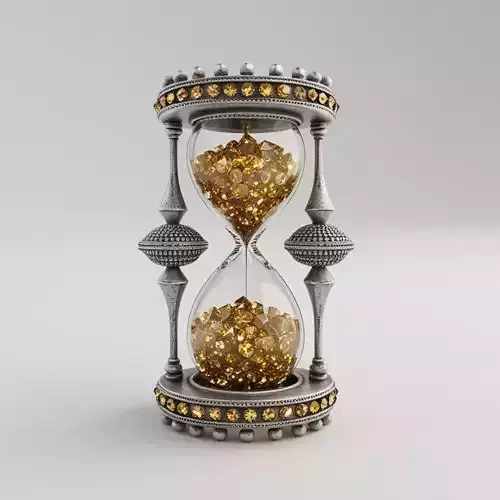 Regal Jeweled Hourglass - Golden Diamond Timepiece