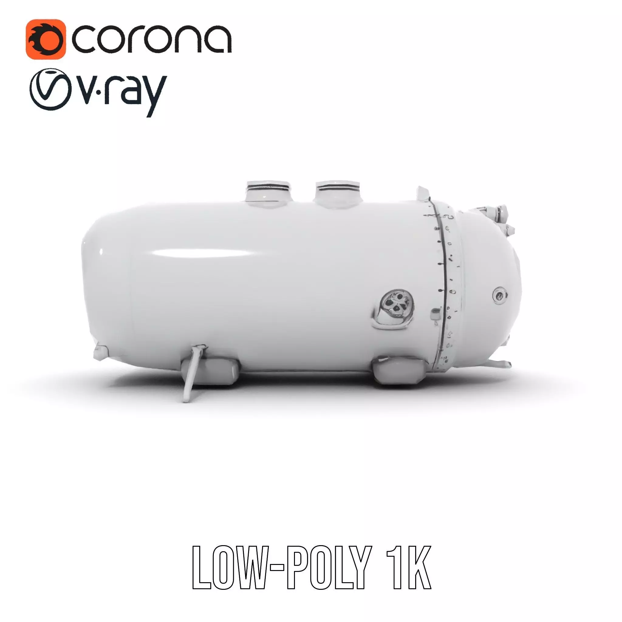 Industrial Pressure Vessel Model Pack Low-poly 3D model_9